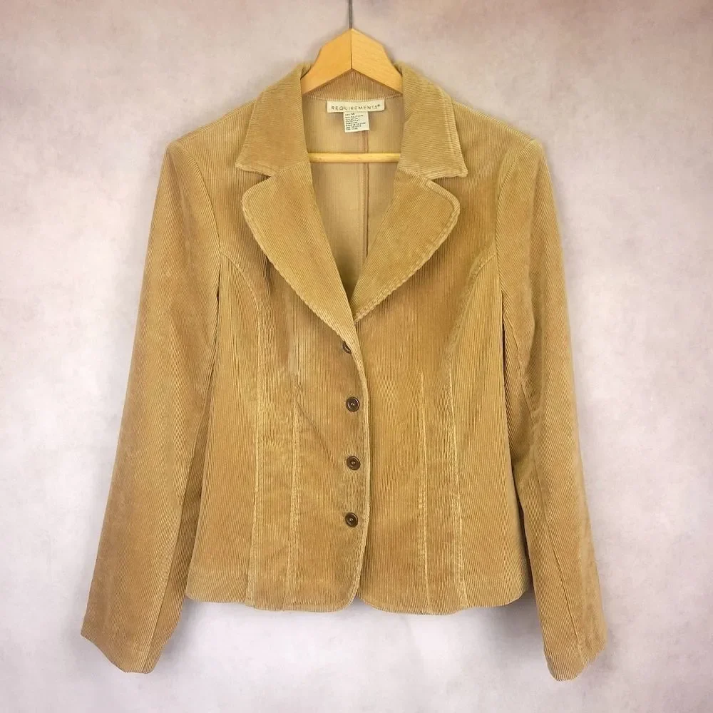 Requirements Tan Corduroy Buttondown Jacket Blazer Size Medium